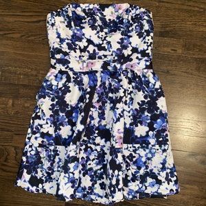 Express Floral Strapless Dress